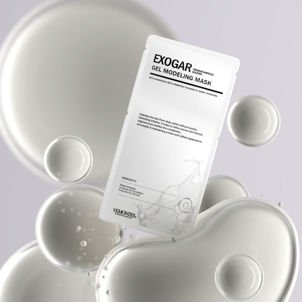 [VEMONTES] EXOGAR Booster Gel Modeling Mask Pack 10ea | Anti-Aging Ginsenoside Formula | Deep Moisture & Cooling Sensation for Long-Lasting Hydration - Made in Korea